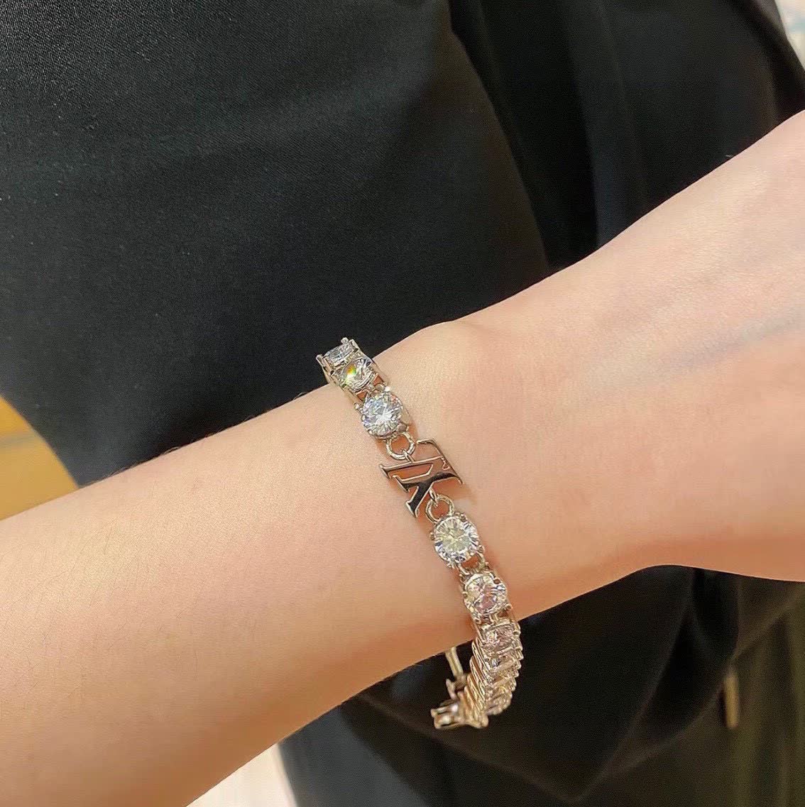 Louis Vuitton Silver Crystal Bracelet